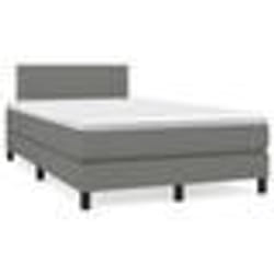 vidaXL Sommier à lattes de lit matelas LED gris foncé 120x190 cm tissu - 120 x 190 cm