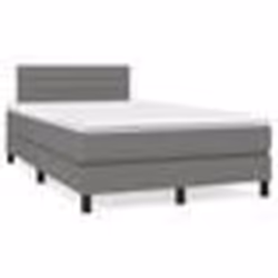 vidaXL Sommier à lattes de lit matelas LED gris foncé 120x190 cm tissu - 120 x 190 cm