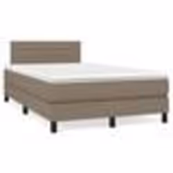 vidaXL Sommier à lattes de lit matelas et LED taupe 120x190 cm tissu - 120 x 190 cm