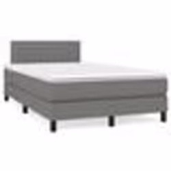 vidaXL Sommier à lattes de lit matelas LED gris foncé 120x190 cm tissu - 120 x 190 cm