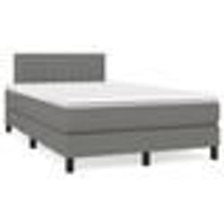 vidaXL Sommier à lattes de lit matelas LED gris foncé 120x190 cm tissu - 120 x 190 cm