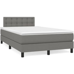 vidaXL Sommier à lattes de lit matelas LED gris foncé 120x190 cm tissu - 120 x 190 cm
