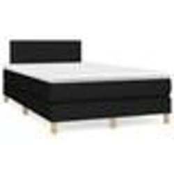 vidaXL Sommier à lattes de lit matelas et LED noir 120x190 cm tissu - 120 x 190 cm