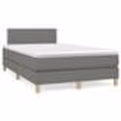 vidaXL Sommier à lattes de lit matelas LED gris foncé 120x190 cm tissu - 120 x 190 cm