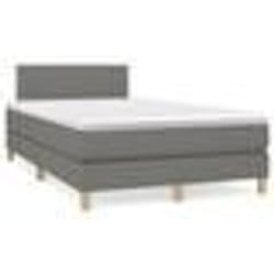 vidaXL Sommier à lattes de lit matelas LED gris foncé 120x190 cm tissu - 120 x 190 cm