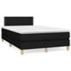 vidaXL Sommier à lattes de lit matelas et LED noir 120x190 cm tissu - 120 x 190 cm