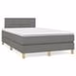 vidaXL Sommier à lattes de lit matelas LED gris foncé 120x190 cm tissu - 120 x 190 cm