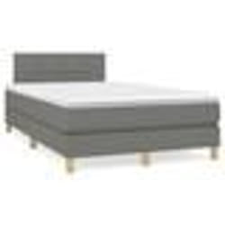 vidaXL Sommier à lattes de lit matelas LED gris foncé 120x190 cm tissu - 120 x 190 cm
