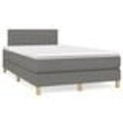vidaXL Sommier à lattes de lit matelas LED gris foncé 120x190 cm tissu - 120 x 190 cm