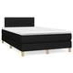 vidaXL Sommier à lattes de lit matelas et LED noir 120x190 cm tissu - 120 x 190 cm