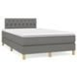 vidaXL Sommier à lattes de lit matelas LED gris foncé 120x190 cm tissu - 120 x 190 cm