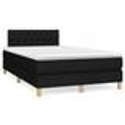 vidaXL Sommier à lattes de lit matelas et LED noir 120x190 cm tissu - 120 x 190 cm