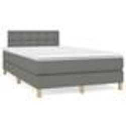vidaXL Sommier à lattes de lit matelas LED gris foncé 120x190 cm tissu - 120 x 190 cm