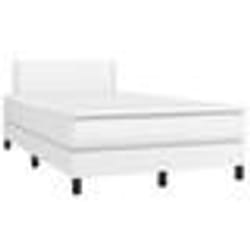 vidaXL Sommier à lattes de lit matelas LED blanc 120x190 cm similicuir - 120 x 190 cm