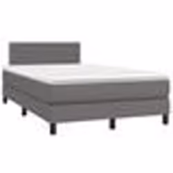 vidaXL Sommier à lattes de lit matelas LED gris 120x190 cm similicuir - 120 x 190 cm