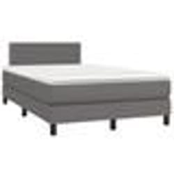 vidaXL Sommier à lattes de lit matelas LED gris 120x190 cm similicuir - 120 x 190 cm