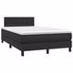 vidaXL Sommier à lattes de lit matelas LED noir 120x190 cm similicuir - 120 x 190 cm
