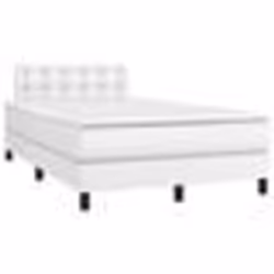 vidaXL Sommier à lattes de lit matelas LED blanc 120x190 cm similicuir - 120 x 190 cm