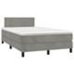 vidaXL Sommier à lattes de lit avec matelas LED gris clair 120x190 cm - 120 x 190 cm