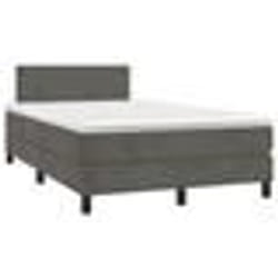 vidaXL Sommier à lattes de lit avec matelas LED gris foncé 120x190 cm - 120 x 190 cm