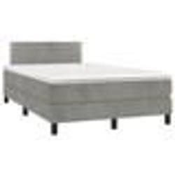 vidaXL Sommier à lattes de lit avec matelas LED gris clair 120x190 cm - 120 x 190 cm