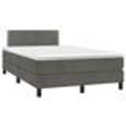 vidaXL Sommier à lattes de lit avec matelas LED gris foncé 120x190 cm - 120 x 190 cm