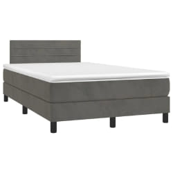 vidaXL Sommier à lattes de lit avec matelas LED gris foncé 120x190 cm - 120 x 190 cm