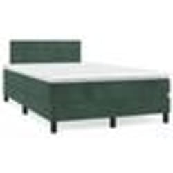 vidaXL Sommier à lattes de lit avec matelas LED vert foncé 120x190 cm - 120 x 190 cm