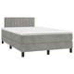 vidaXL Sommier à lattes de lit avec matelas LED gris clair 120x190 cm - 120 x 190 cm