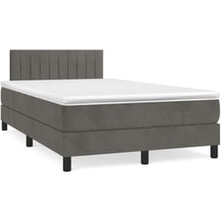 vidaXL Sommier à lattes de lit avec matelas LED gris foncé 120x190 cm - 120 x 190 cm