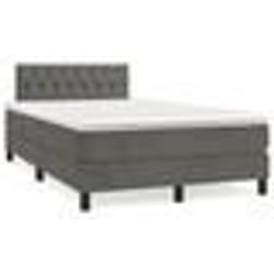 vidaXL Sommier à lattes de lit avec matelas LED gris foncé 120x190 cm - 120 x 190 cm