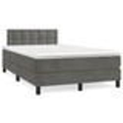 vidaXL Sommier à lattes de lit avec matelas LED gris foncé 120x190 cm - 120 x 190 cm