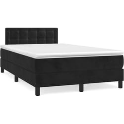 vidaXL Sommier à lattes de lit et matelas LED noir 120x190 cm velours - 120 x 190 cm