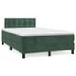 vidaXL Sommier à lattes de lit avec matelas LED vert foncé 120x190 cm - 120 x 190 cm