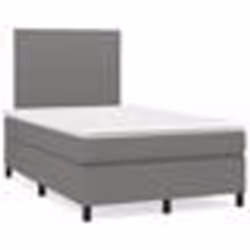 vidaXL Sommier à lattes de lit matelas LED gris foncé 120x190 cm tissu - 120 x 190 cm