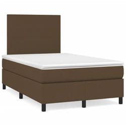 Vidaxl Sommier À Lattes De Lit Matelas Et Led Marron Foncé 120x190 Cm