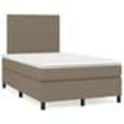 vidaXL Sommier à lattes de lit matelas et LED taupe 120x190 cm tissu - 120 x 190 cm