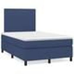 vidaXL Sommier à lattes de lit matelas et LED bleu 120x190 cm tissu - 120 x 190 cm