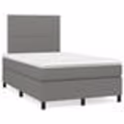vidaXL Sommier à lattes de lit matelas LED gris foncé 120x190 cm tissu - 120 x 190 cm
