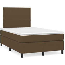 Vidaxl Sommier À Lattes De Lit Matelas Et Led Marron Foncé 120x190 Cm