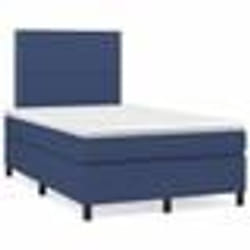 vidaXL Sommier à lattes de lit matelas et LED bleu 120x190 cm tissu - 120 x 190 cm