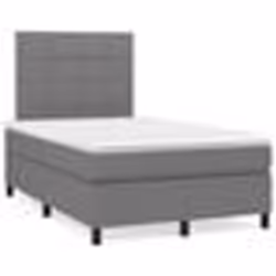 vidaXL Sommier à lattes de lit matelas LED gris foncé 120x190 cm tissu - 120 x 190 cm