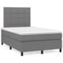vidaXL Sommier à lattes de lit matelas LED gris foncé 120x190 cm tissu - 120 x 190 cm