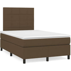 Vidaxl Sommier À Lattes De Lit Matelas Et Led Marron Foncé 120x190 Cm