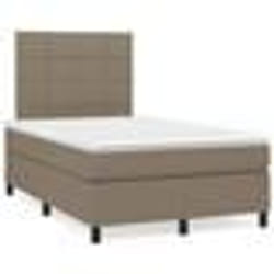 vidaXL Sommier à lattes de lit matelas et LED taupe 120x190 cm tissu - 120 x 190 cm