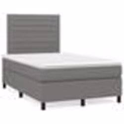 vidaXL Sommier à lattes de lit matelas LED gris foncé 120x190 cm tissu - 120 x 190 cm