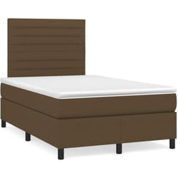 vidaXL Sommier à lattes de lit matelas et LED marron foncé 120x190 cm - 120 x 190 cm