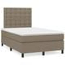 vidaXL Sommier à lattes de lit matelas et LED taupe 120x190 cm tissu - 120 x 190 cm