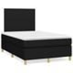 vidaXL Sommier à lattes de lit matelas et LED noir 120x190 cm tissu - 120 x 190 cm