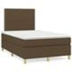 vidaXL Sommier à lattes de lit matelas et LED marron foncé 120x190 cm - 120 x 190 cm